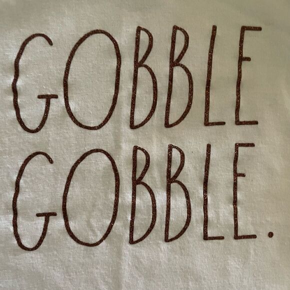 Rae Dunn Thanksgiving long sleeve shirt ~GOBBLE GOBBLE ~ size 2T - Picture 3 of 4